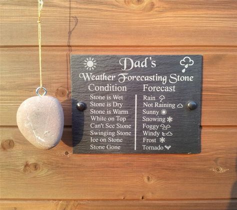 Funny Weather Forecasting Stone Natural Slate Plaque Ideal Gift Sign 20cm x15cm Stone Aesthetic, Weather Rock, Weather Forecasting, Weather Stones, Funny Weather, Slate Signs, Weather Station, Gifts Sign, Family Signs