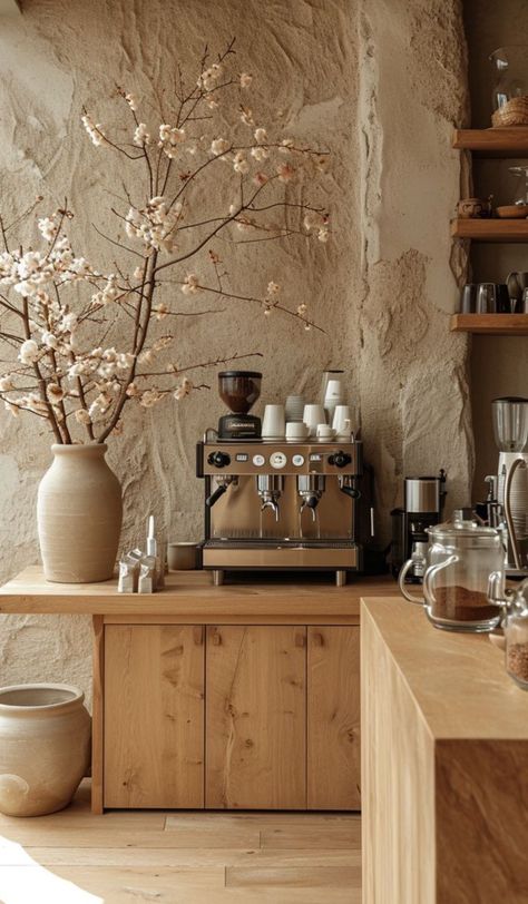 Earthy Cafe, Rustic Coffee Shop, Earthy Vibes, Boho Decoration, Bakery Ideas, Kitchen Wood, Coffee Shops Interior, Inspiration Kitchen, Japandi Style