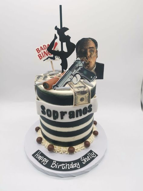 Sopranos Birthday Cake, Sopranos Themed Birthday Party, Sopranos Party, The Sopranos, 30th Bday, 24th Birthday, Birthday Idea, Cute Birthday Cakes, 30th Birthday