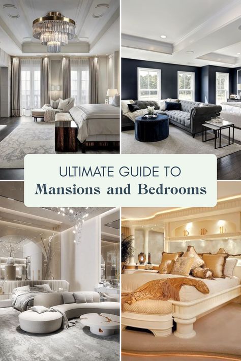 Explore our ultimate guide about mansions and their stunning bedrooms with essential tips. This pin features 4 captivating images showcasing luxurious mansions and beautifully designed bedrooms. Stunning Bedrooms Master Suite, Huge Bedroom Luxury, Big Luxury Bedroom, Mansion Bedrooms, Small Mansion, Mini Mansion, Luxurious Mansions, Luxury Master Suite, Mansion Bedroom