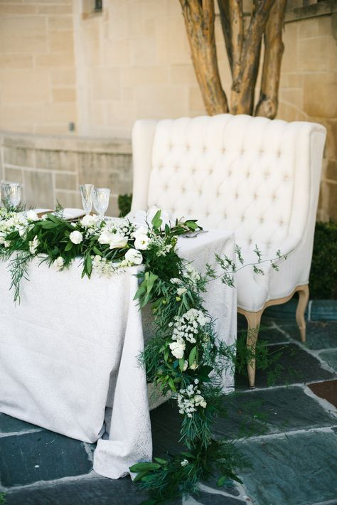 Intimate Seating Wedding Reception Head Table, Reception Head Table, Beverly Hills Wedding, Bride Groom Table, Heart Table, Spencer Smith, Table Garland, Head Table Wedding, Sweetheart Table Wedding