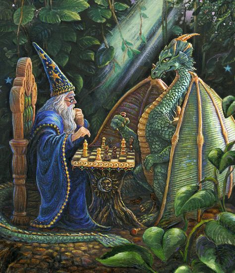 Fantasy — Marjorie Sarnat Design & Illustration Marjorie Sarnat, Playing Chess, Chess, Wizard, Gym, Memes, Design