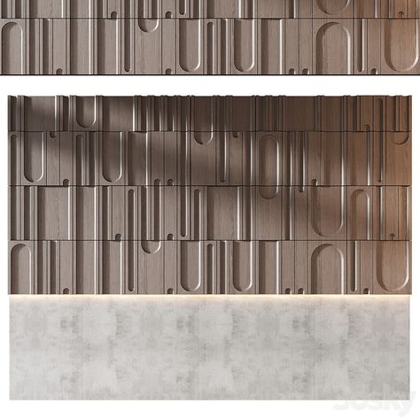 wall panels | set 343 - Other decorative objects - 3D model Hdmr Board Wall Design, 3d Panel Texture, Mdf Texture, Mdf Wall Panel Ideas, 3d Wall Paneling, Wall Panel Texture, Interior Design Presentation Boards, Mood Tone, Mdf Wall Panels