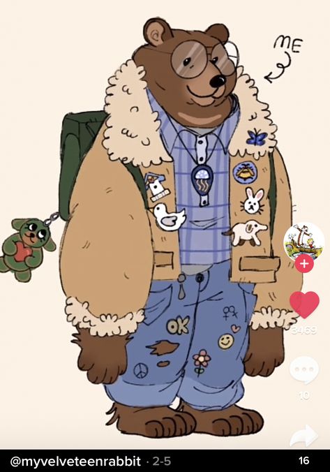 Bear Anthro Character Design References, Bear Fursona Art, Cartoon Art Styles Animals, Cute Bear Character Design, Anthro Animals, Anthropomorphic Bear, Carrying Bag Pose Reference, Fursona Reference, Bear Drawing Reference