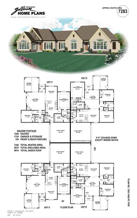 Quadplex Quad Plex Floor Plans, Quadplex House Plans, Quadplex Floor Plans, Multi House Family Compound, 4 Plex House Plans, Fourplex House Plans, Triplex House Plans, Multi Family House Plans, Triplex House