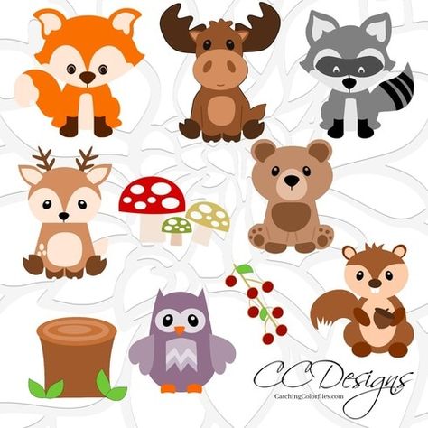 Free Fox SVG Cut File: Cute Woodland Animal SVG Cut Files Animal Clipart Free, Bos Baby, Woodland Park Zoo, Animal Templates, Woodland Park, Paper Flower Template, Woodland Theme, Flower Template, Woodland Animal