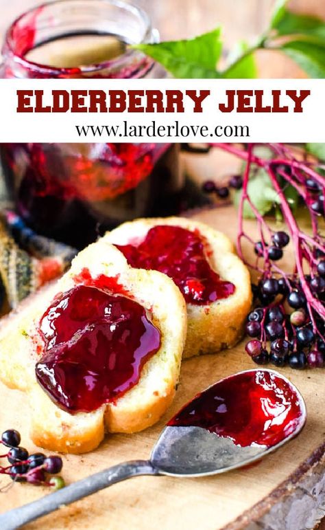 Easy Spiced Elderberry Jelly Elderberry Jelly, Elderberry Jelly Recipe, Foraging Recipes, Jelly Recipes, Low Sugar, Cinnamon Apples, Vegan Gluten Free, Fall Recipes, Jelly