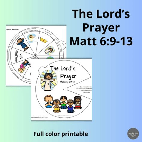 The Lord's Prayer Craft, The Lord's Prayer For Kids, Lords Prayer Crafts, Bible Activity Sheets, Prayer Topics, Prayer Crafts, Religion Activities, Memorize Scripture, Bible Verse Prayer