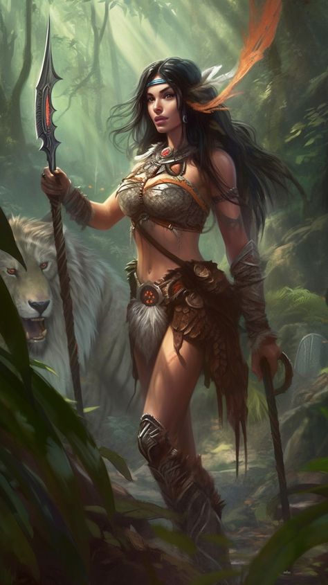 Nidalee Jungle Warrior Art, Jungle Warrior Woman, Jungle Goddess, Jungle Woman, Animation Character Concept, Jungle Warrior, Jungle Princess, Jungle Warriors, Hero Quest