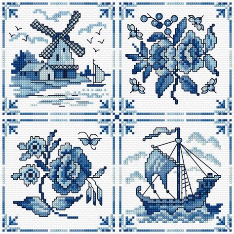 Blue Quilt Patterns, Lesley Teare, Blue Quilt, Delft Tiles, Delft Blue, Square Patterns, Cross Stitch Chart, Cross Stitch Charts, Cross Stitch Art