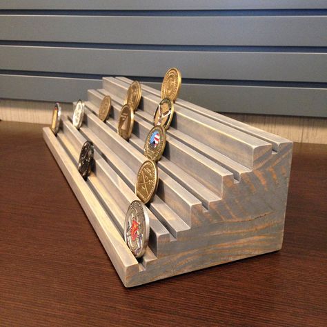 Diy Coin Holder, Diy Coin Display, Challenge Coin Display Diy, Wood Medal Holder, Coin Display Stand, Challenge Coin Holder, Coin Holder Military, Challenge Coin Display, Military Coin Display