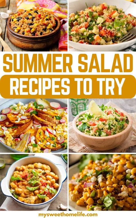 Summer Salads For Bbq, Succotash Salad, Planning A Picnic, Summertime Meals, Picnic Salad, Vegetarian Pasta Salad, Easy Picnic Food, Corn Recipes Side Dishes, Tasty Salads