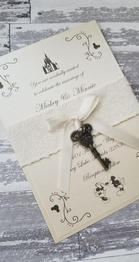 Mickey Mouse Wedding, Disney Wedding Invitations, Wedding Disney, Disney World Wedding, Disney Inspired Wedding, Disney Wedding Theme, Tema Disney, Disney Fairy Tale Weddings, Cinderella Wedding