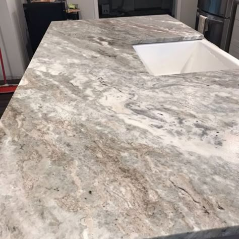 Top 15 Leathered Granite Countertop Ideas | Cornerstone Remodeling Marble Looking Granite, Gray Granite Countertops Bathroom, Gray Countertops Kitchen, Leather Granite Countertops, Popular Granite Countertops, Granite Countertop Ideas, Gray Granite Countertops, 2025 Kitchen, Honed Granite Countertops