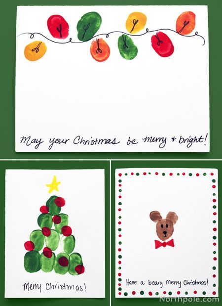 Fingerprint Christmas Cards, Toddler Christmas Cards, Gifts For Kids To Make, Fingerprint Christmas, Handcrafted Christmas Cards, Fingerprint Cards, Making Ornaments, Painted Christmas Cards, Christmas Cards Kids