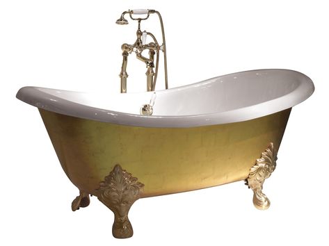 Gold leaf bathtub MIDA by Devon&Devon Claw Foot Bathtub, Devon Devon, Cast Iron Bathtub, Bathtubs, Clawfoot Bathtub, Pure Gold, Price List, Wash Basin, Devon