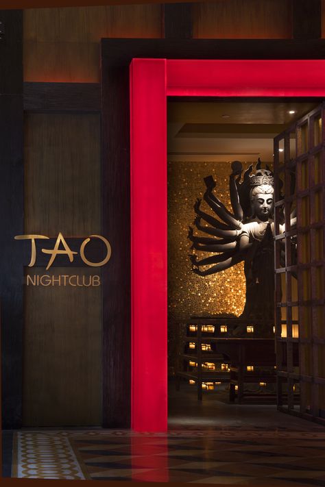 TAO - LAS VEGAS — SCHOOS DESIGN Tao Las Vegas, Chinese Bar, Tao Nightclub, Las Vegas Clubs, Glass Chandeliers, Nightclub Design, Warehouse Design, Outdoor Club, Asian Restaurants