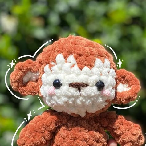 Monkey Amigurumi Pattern, Monkey Pattern Crochet, How To Crochet A Monkey, Free Monkey Crochet Pattern, Monkey Crochet Pattern Free, Crochet Monkey Pattern Free, Monkey Amigurumi Free Pattern, Crocheted Monkey, Crochet Stuffy