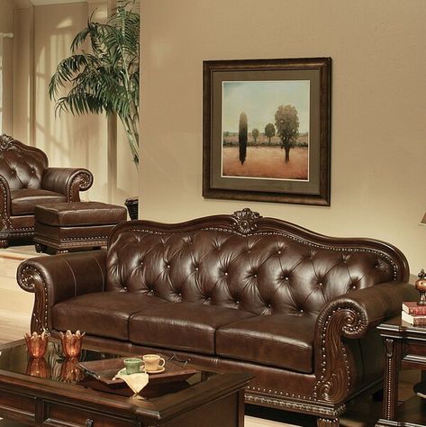 Wentz Leather Sofa Leather Sofa Couch, Top Grain Leather Sofa, Wooden Trim, Leather Sofa Living, Leather Sofa Living Room, Regal Design, Leather Sofa Set, Brown Leather Sofa, Rolled Arm Sofa