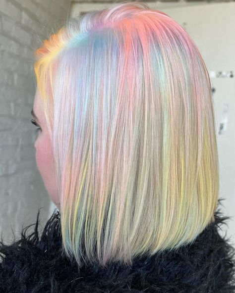 Opal Blonde 🌈🤍 . @pulpriothair is the paint @k18hair strength @sharkfinshears @framar tools @oliviagarden_int brushes @bioionic… | Instagram Opal Hair, Hair Highlight, Gorgeous Hair Color, Hot Tools, November 17, Gorgeous Hair, Hair Highlights, Opal, Hair Color