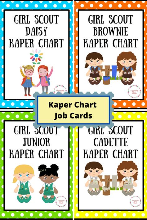 Girl Scout Kaper Chart Cards for All Levels Cadette Kaper Chart, Brownie Kaper Chart Printable, Caper Charts Girl Scout, Brownie Kaper Charts, Girl Scout Kaper Chart Ideas Brownies, Kaper Chart Multilevel, Kaper Chart Daisies, Daisy Kaper Charts, Girl Scout Kaper Charts