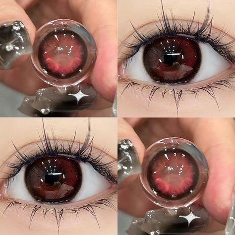 Red Eye Contacts, Red Eyes Contacts, Pink Contact Lenses, Red Contact Lenses, Red Contacts Lenses, Rare Eye Colors, Cool Contacts, Eye Lens Colour, Red Contacts