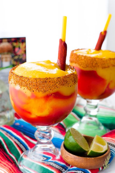 Mangonada Recipe, Mango Margaritas, Frozen Mango Margarita, Spiced Fruit, Mexican Snacks, Mexican Drinks, Mango Margarita, Frozen Margaritas, Margarita Recipes