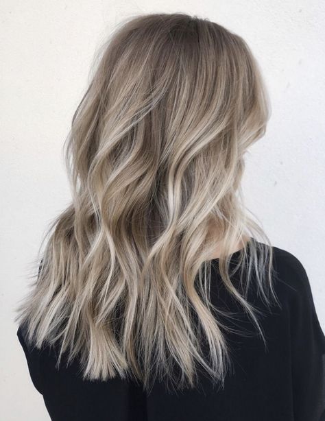 Be Achy Blonde Hair, Baylage Dark Blonde, Ashy Brown Lowlights On Blonde Hair, Ash Blonde Lived In Color, Natural Beige Highlights, Highlights For Ash Blonde Hair, Neutral Ash Blonde Hair, Lowlighted Blonde Hair, Bronde Haircolor Ash