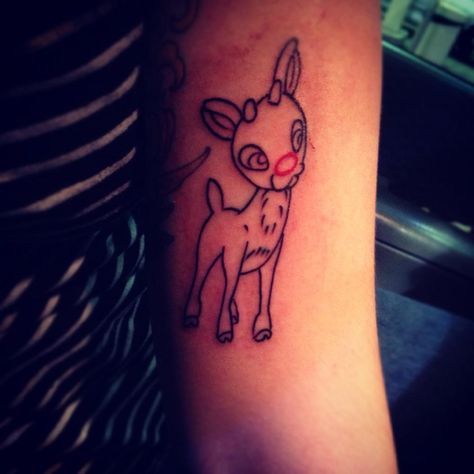 Rudolph tattoo!! Rudolph Tattoo, Christmas Tattoo Ideas, Christmas Tattoos, Christmas Tattoo, Ink Stains, Line Tattoo, Great Tattoos, Ink Stain, Line Tattoos