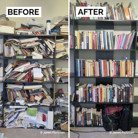 Books sit on bookshelves collecting dust for years, yet people do not want to get rid of them. Why are they so attached to their books? In this blog post, I will talk about the reasons why it is hard to let go of books and some tips on how to let go of books. #declutter #booklovers #books #professionalorganizer #organizer Declutter Books, Small Space Storage Solutions, Love And Logic, Bookshelf Organization, Organization Inspiration, After Pictures, Book Organization, Easy Organization, Before And After Pictures