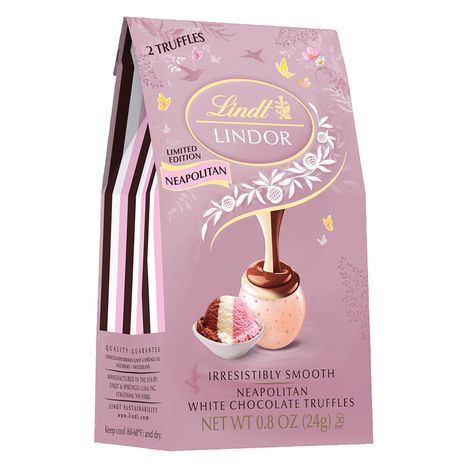 Wholesale Lindt Lindor Neapolitan White Chocolate Truffles Mini Bag .8 Oz-24ct Case Bulk Neapolitan Cake, Lindor Truffles, Ice Cream Flavor, Neapolitan Ice Cream, White Chocolate Truffles, Strawberry Gifts, Swiss Chocolate, Lindt Lindor, Yummy Ice Cream