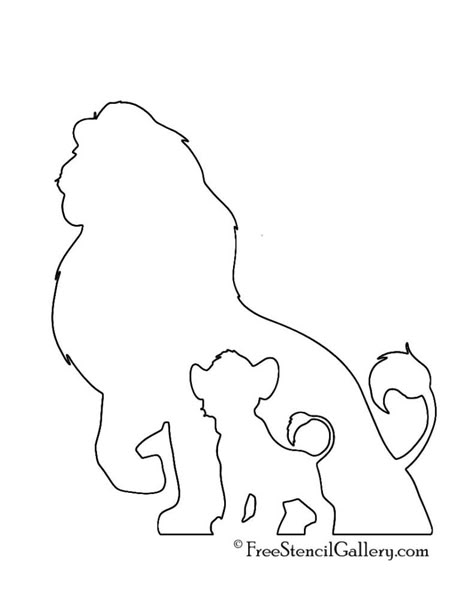 Simba Tattoo, Silhouette Lion, Lion King Tattoo, King Drawing, Lion King Drawings, King Tattoos, Lion King Art, Pumpkin Carvings Stencils, Free Stencils