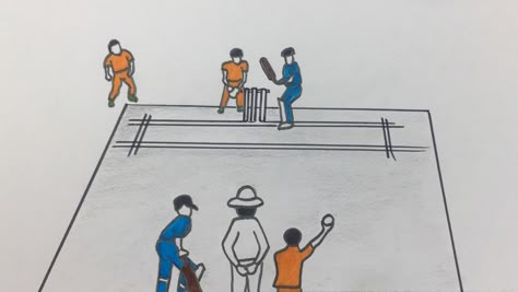 live cricket Cricket Drawing Easy, Natural Scenery Drawing, Match Drawing, Cricket Drawing, Cricket Poster, Sports Drawings, Scenery Drawing, Easy Love Drawings, Pencil Shading