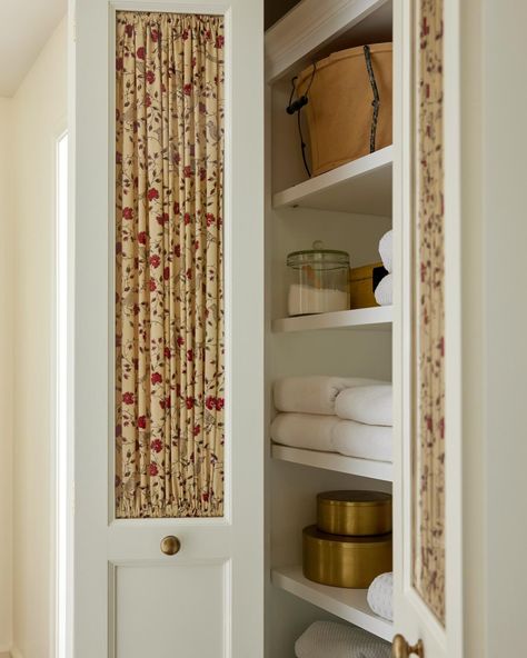 Instagram Closet Door, Linen Closet, Closet Doors, French Linen, Powder Room, Shelves, Living Room, Bedroom, Closet