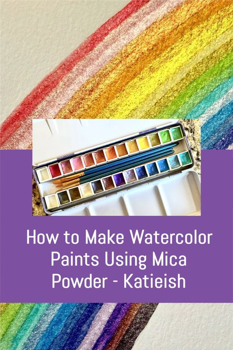 It's easier than you might think to make your own watercolor paints. Click here to learn how to make gorgeous, shimmery paints using mica powder. How To Make Watercolor Paint Diy, Make Your Own Watercolor Paint, Mica Powder Painting, Diy Watercolor Paint Recipe, Painting With Mica Powder, Making Watercolor Paint, Mica Powder Uses, Mica Powder Crafts, How To Make Watercolor Paint