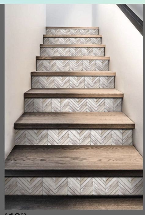 Stair Kick Plate Ideas, Tile Stair Risers, Enclosed Stairs, Staircase Flooring, Seaside Bungalow, Stairs Foyer, Enclosed Staircase, Contractor Business, Stairs Makeover Design