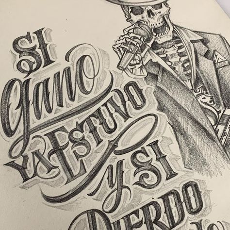 OGABEL en Instagram: “Pencil on paper ©2022 “Si Gano Ya Estuvo, Y Si Pierdo Ni Modo” ~Chalino Sanchez #ogabel #barajadeoro #chalinosanchez” Narco Tattoos, Chalino Sanchez Tattoo, Enzo Tattoo, Lettering Malandro, Chalino Sanchez, Mexico Tattoo, Aztec Artwork, Candle Tattoo, Tattoo Lettering Styles