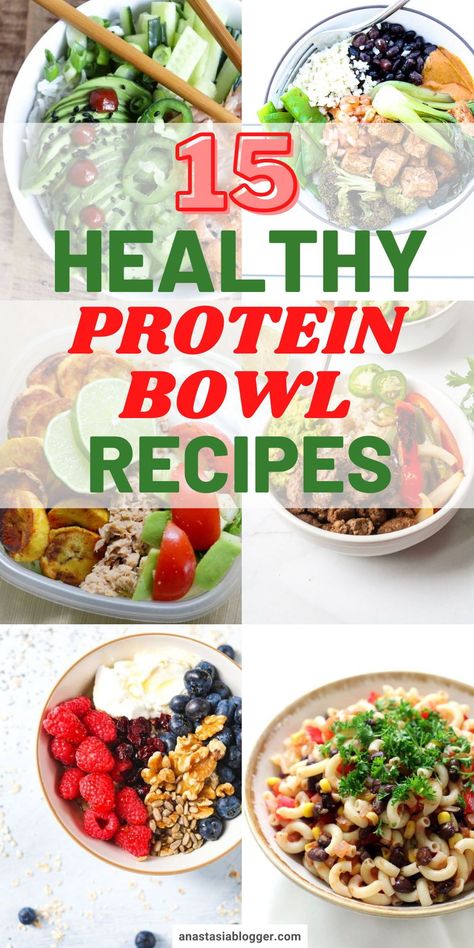 If you are in need of a power meal, then a protein bowl will be your new best friend. Here are 15 easy and delicious protein bowl recipes for you to try! #proteinbowl #weightloss Protein Bowl Recipes, Mexican Pasta Salad Recipes, Lunch Bowl Recipe, Power Bowl Recipe, Protein Bowl, Bowl Meals, Easy Protein, Healthy Bowls Recipes, Protein Bowls