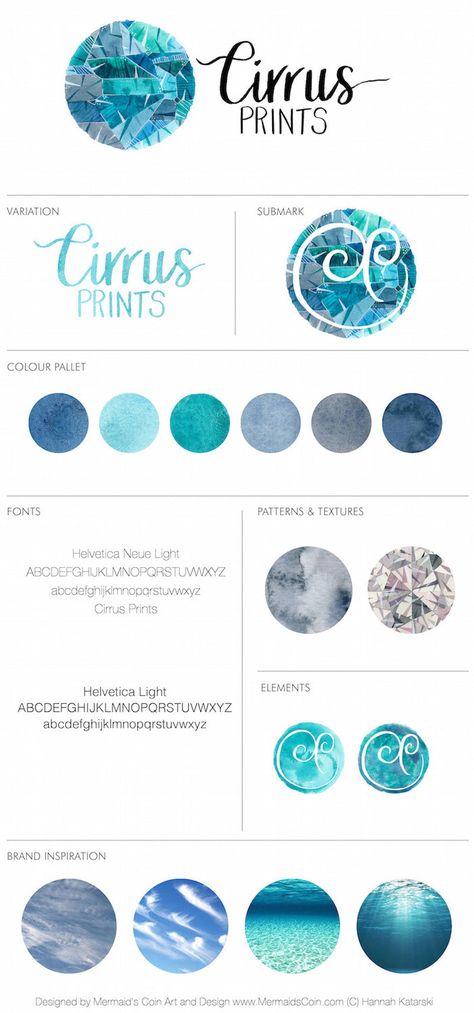 Watercolour logo and brand board. Crystal blue water and cirrus clouds Bliss Logo, Watercolour Pictures, Jewelry Logo Ideas, Watercolour Logo, Branding Mood Board Inspiration, Crystal Blue Water, Brand Boards, Watercolor Branding, Turquoise Branding