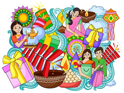 Diwali Festival Drawing, Diwali Painting, Diwali Vector, Diwali Drawing, Diwali Poster, India Festival, Hindu Calendar, Diwali Festival Of Lights, Easy Mandala Drawing