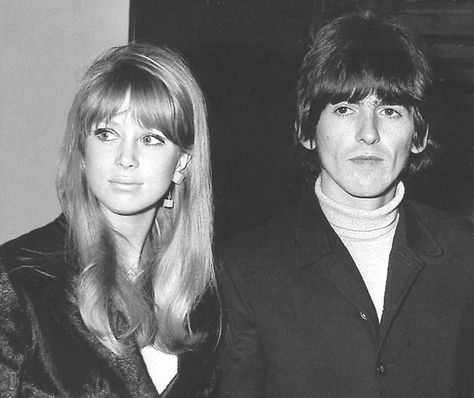 Pattie and George George Beatles, Pattie Boyd Style, Cathy Mcgowan, George Harrison Pattie Boyd, Linda Eastman, Barbara Bach, Cilla Black, The Beatles 1, Beatles Girl