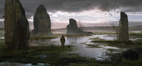 ArtStation - Lost Lake, Shimamoto . Lake Concept Art, Environment Sketch, Fantasy City, Fantasy Map, Matte Painting, Game Inspiration, Fantasy Concept Art, Illustrated Map, Cinematic Photography