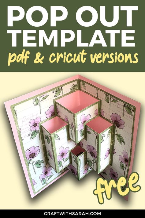 Pop Out Cards, Pop Up Card Templates, Diy Pop, Fancy Fold Card Tutorials, Card Making Templates, Pop Up Box Cards, Paper Crafts Card, Greeting Card Template, Interactive Cards