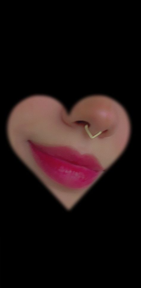 Pink Lips, Hoop Ring, Nostril Hoop Ring, Heart Shapes, Nose Ring, Lips, Pink