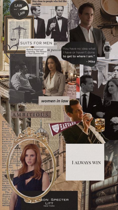 Suits Suits Series Wallpaper, Harvey Specter Outfit, Lawyer Collage Wallpaper, Harvey Specter Wallpapers, Suits Series Quotes, Suits Aesthetic Tv Show, Suits Wallpaper Tv Show Iphone, Business Woman Aesthetic Collage, Harvey Specter Aesthetic