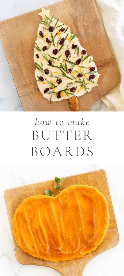 Butter Board Ideas Thanksgiving, Butter Serving Ideas, Butter Board Ideas Fall, Pumpkin Butter Board, Christmas Butter Board Ideas, Butter Board Thanksgiving, Halloween Butter Board, Butter Boards Recipes, Thanksgiving Buttercream Board