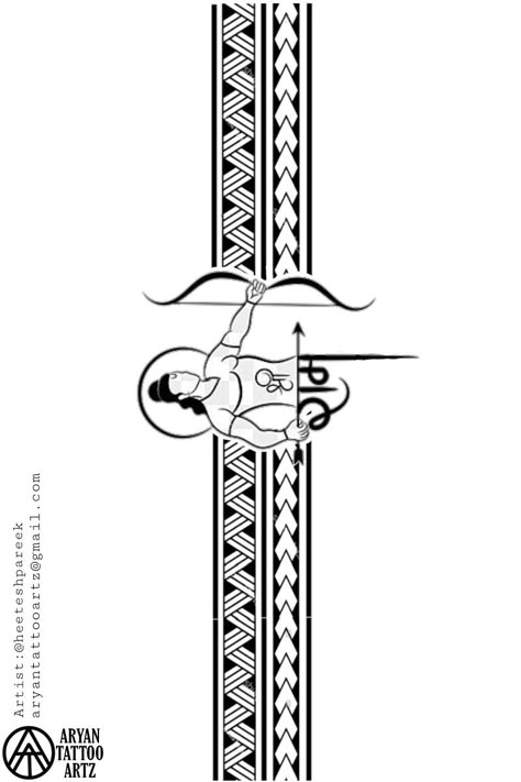 rom band tattoo is made by our artist heeteshpareek this design is made on the customer demand Ram Band Tattoo, Bird Silhouette Tattoos, Brand Tattoo, Polynesian Tattoo Sleeve, Simple Compass Tattoo, Simple Compass, Mom Dad Tattoo Designs, Line Tattoo Ideas, Mystical Tattoos