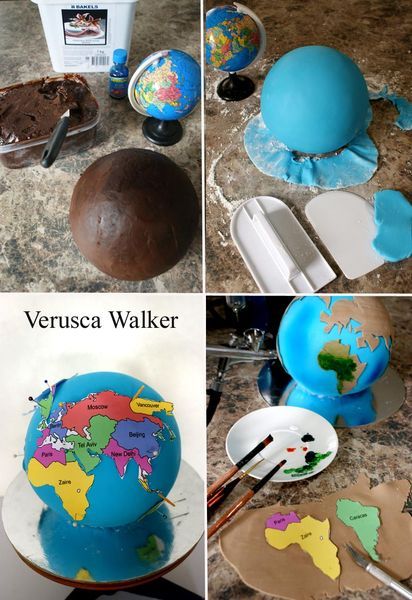 Tutorial #5: 3D World Cake - by Verusca Walker @ CakesDecor.com - cake decorating website What To Eat For Lunch, Globe Cake, World Cake, Earth Cake, Travel Cake, 3d World, Creative Baking, Sculpted Cakes, 3d Cake