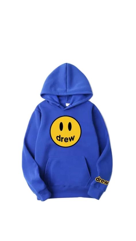 Gracias si le das like linda💓• Drew House, Hip Hop Print, Couples Sweatshirts, Casual Design, Fleece Sweater, Blue Hoodie, Smiley Face, Colorful Hoodies, Pullover Sweatshirts