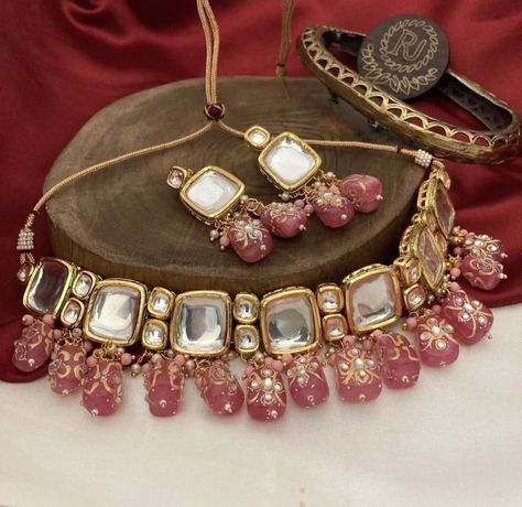 • BEAUTIFUL KUNDAN JEWELLERY
• HAND PAINTED BEADS
• 100% HANDMADE PRODUCT
• ONE YEAR WARRANTY OF POLISH AND BEADS Bridal Jewelry Pakistani, Maroon Necklace, Kundan Choker Necklace, Kundan Jewellery Bridal, Jewelry Sets Handmade, Kundan Jewellery Set, Jewelry Pakistani, Kundan Jewelry, Kundan Choker